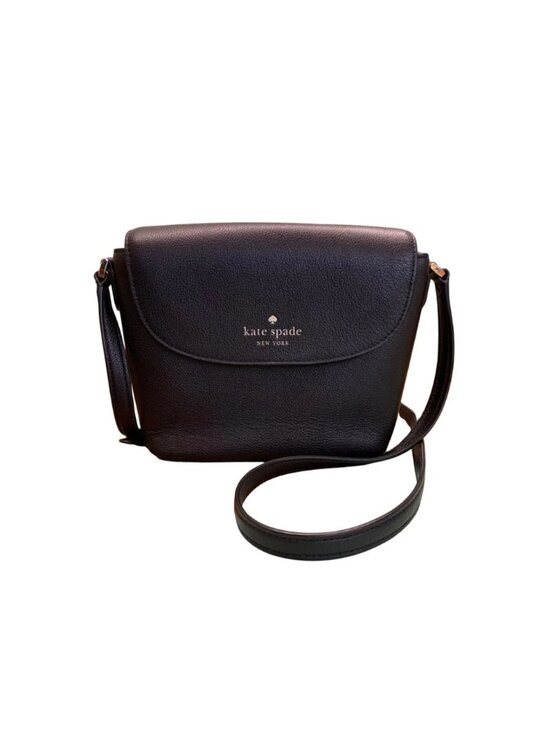 kate spade Handbags - Kate Spade Black Pebbled Leather Flap Crossbody Small